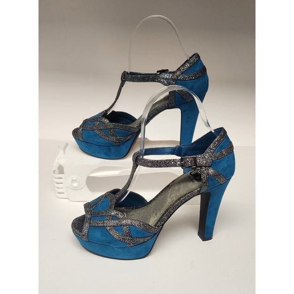 Gianni Bini Blainee T-Strap Ultra High Heel Tan Pump Sandal Shoes Size 7M - Picture 8 of 15